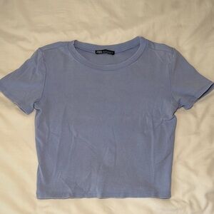 Zara Light Periwinkle Cropped Tee